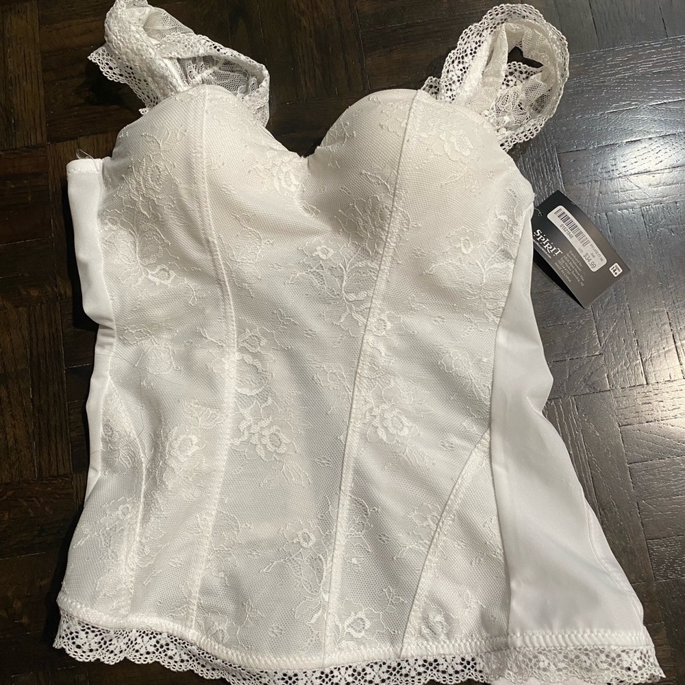 White lace corset